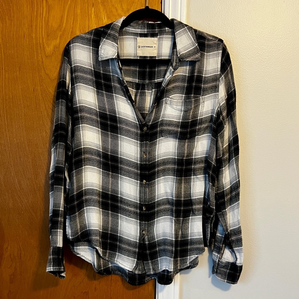 Lucky Brand Monochrome Plaid Shirt